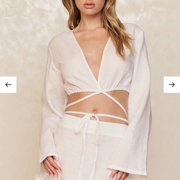 Monday Swimwear linen wrap top - Picture 2 of 4